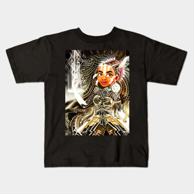 Cyber Art Deco space Kids T-Shirt by Cocobot